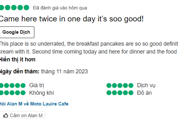 Came here twice in one day it’s soo good! This place is so underrated, the breakfast pancakes are so so good definitely get the ice cream with it. Second time coming today and here for dinner and the food is amazing.